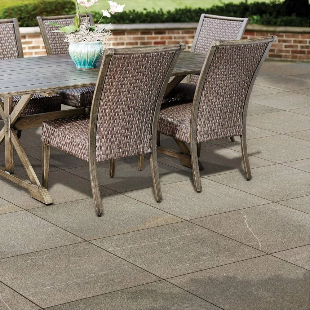 Corso Italia Alpe Greige 24 in. x 24 in. x 3/4 in. Stone-Look Porcelain Outdoor Paver Tile, photo 5 of 7