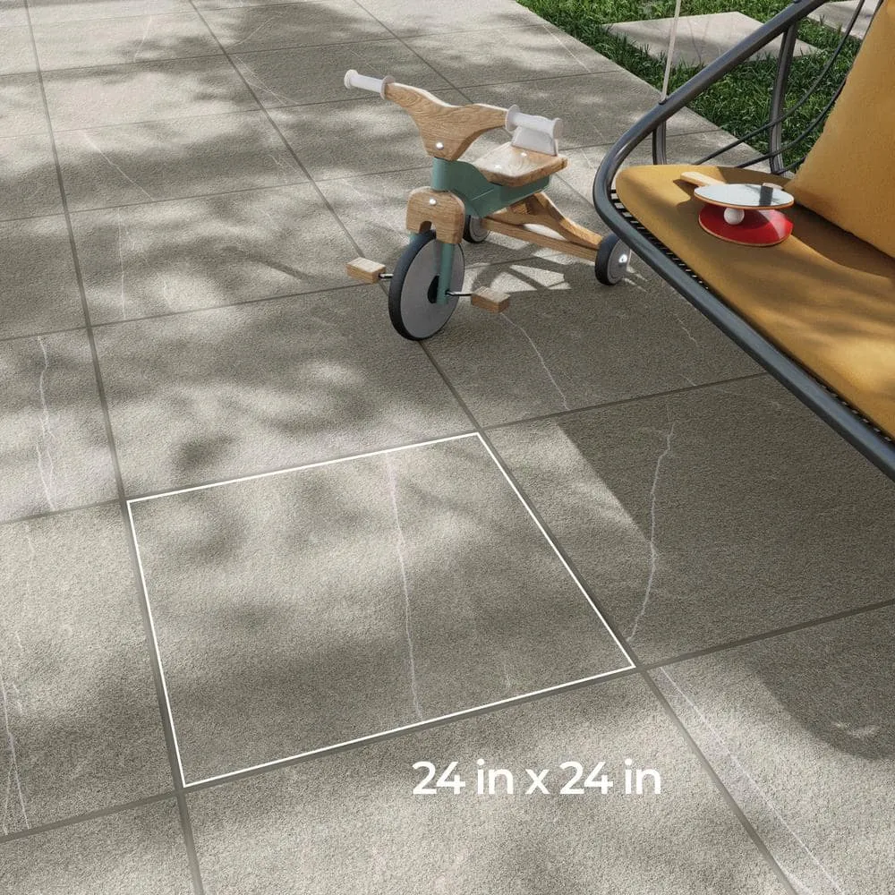 Corso Italia Alpe Greige 24 in. x 24 in. x 3/4 in. Stone-Look Porcelain Outdoor Paver Tile, photo 4 of 7