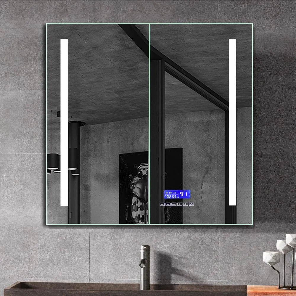 ALFI BRAND 26 in. W x 30 in. H Frameless Recessed or Surface Mount Medicine Cabinet with LED Light and Bluetooth, photo 8 of 8