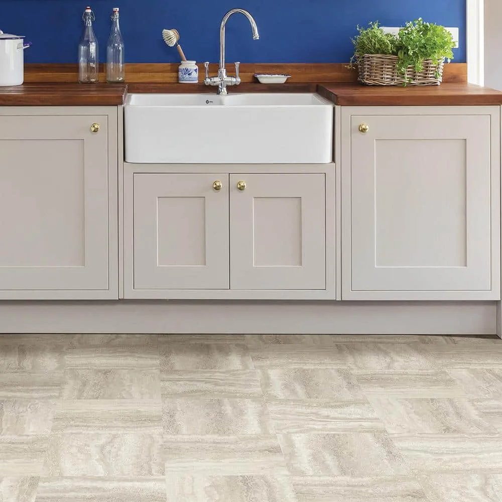 FloorPops Platinum Peel and Stick Vinyl Floor Tiles, Grey Marble Look, 12 in. x 12 in. — 20 Tiles (20 sq. ft./Case), photo 4 of 7
