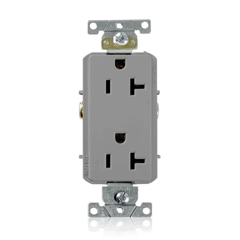 Decora Plus 20A Industrial Duplex Outlet (Gray)