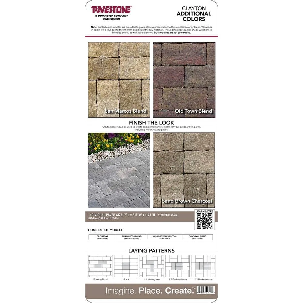 Pavestone Paper Sample Only of Clayton 3.5 in. W x 7 in. L x 1.77 in. H Greystone Concrete Paver (1-Piece), photo 2 of 5