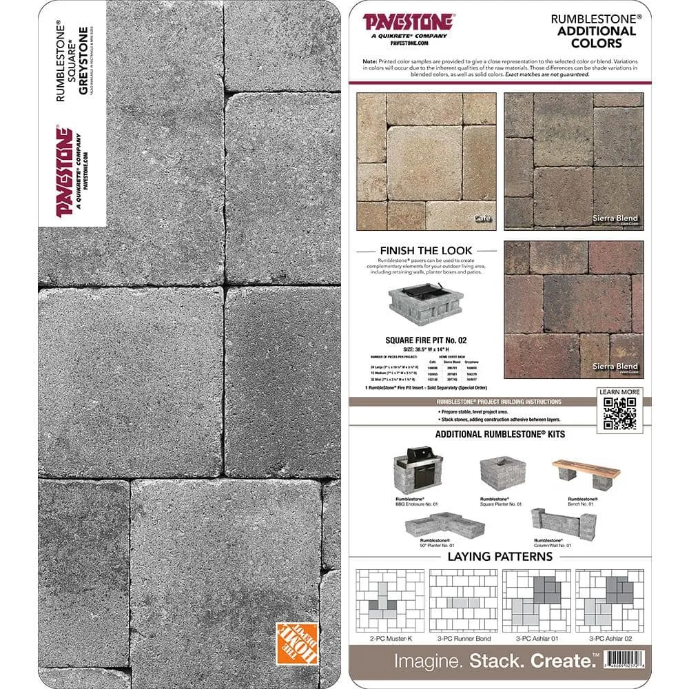 Pavestone Paper Sample Only of RumbleStone 3.5 in. x 7 in. Greystone Concrete Mini Wall Block (1-Piece), photo 3 of 14