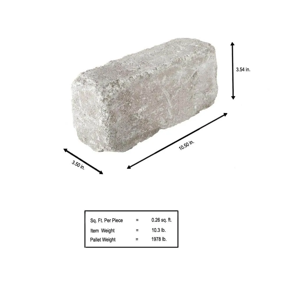 Pavestone RumbleStone Plank 10.5 in. x 3.5 in. x 3.5 in. Greystone Concrete Paver (192-Piece/ 49 sq. ft./Pallet), photo 4 of 5
