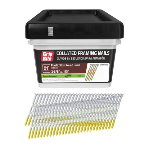 2-3/8 in. Galvanized Ring Shank Round Head Framing Nails, 1000-Pack