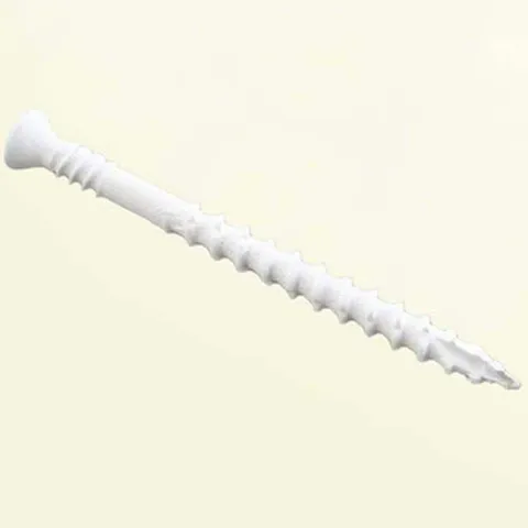 White PrimeGuard Plus Coated Trim Head Wood Screws 1 lb Box