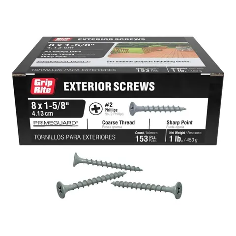 Coated Exterior Wood Screws - 1 lb.