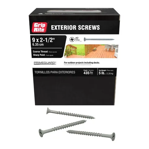 Coated Exterior Screws #9 x 2-1/2 in, 5 lb Box