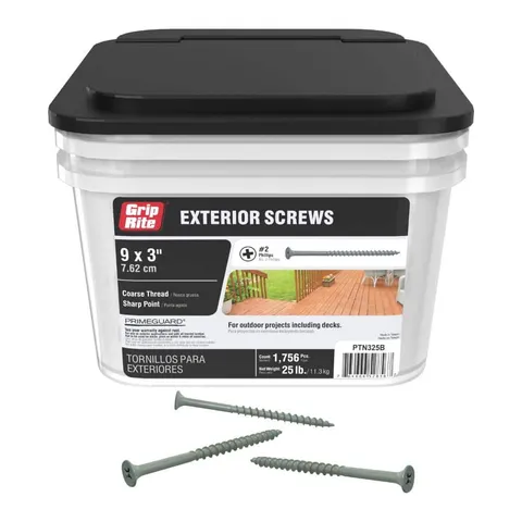 #9 x 3 in. Exterior Coated Screws, 25 lb. box