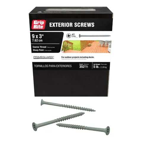 #9 x 3" Exterior Wood Screws, 5 lb Box