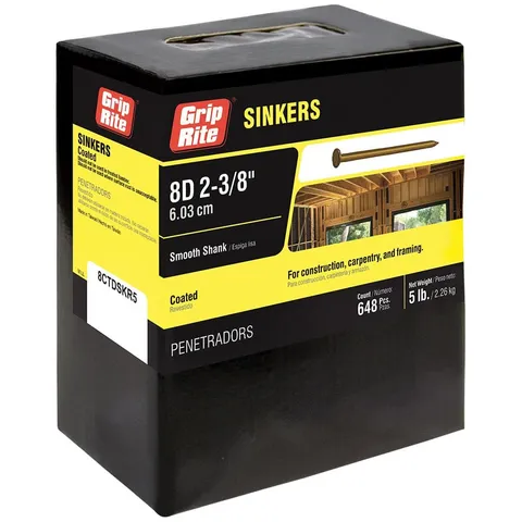 8D Vinyl-Coated Sinker Nails, 5 lb Box