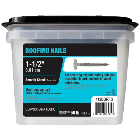 Electro-galvanized roofing nails (50 lb box)
