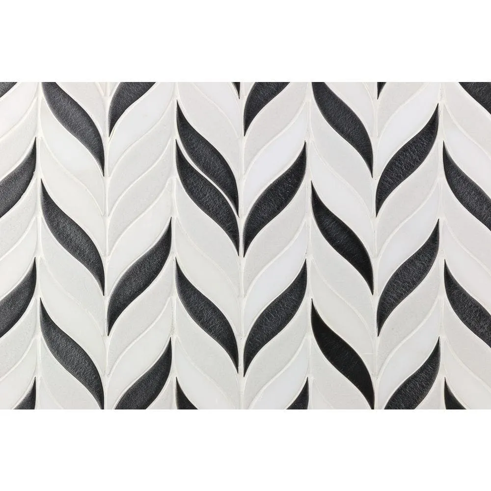 Bond Tile Divine Sprig Gunmetal 11.75 in. x 10.5 in. Marble and Ceramic Mosaic Tile (0.86 Sq. Ft. per Sheet), photo 3 of 5
