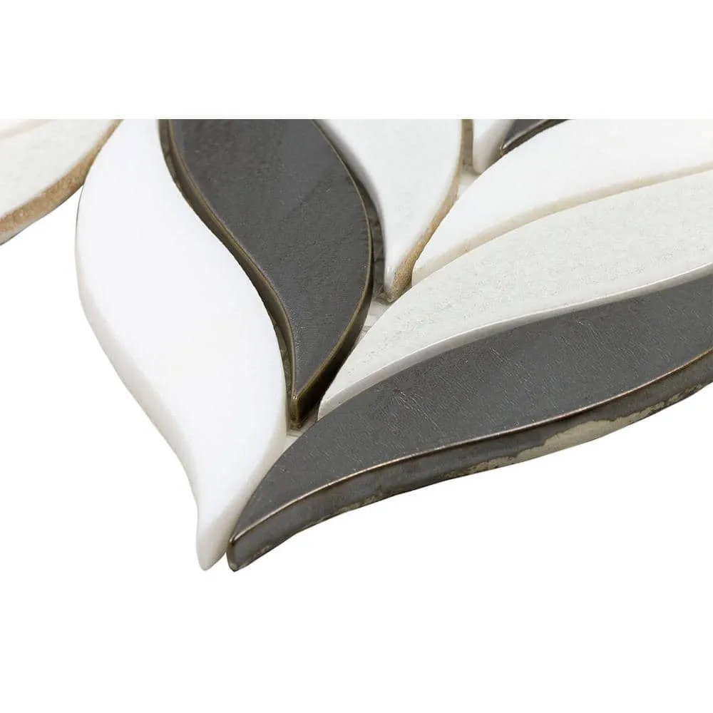 Bond Tile Divine Sprig Gunmetal 11.75 in. x 10.5 in. Marble and Ceramic Mosaic Tile (0.86 Sq. Ft. per Sheet), photo 5 of 5