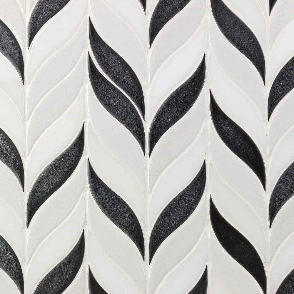 Bond Tile Divine Sprig Gunmetal 11.75 in. x 10.5 in. Marble and Ceramic Mosaic Tile (0.86 Sq. Ft. per Sheet), photo 2 of 5