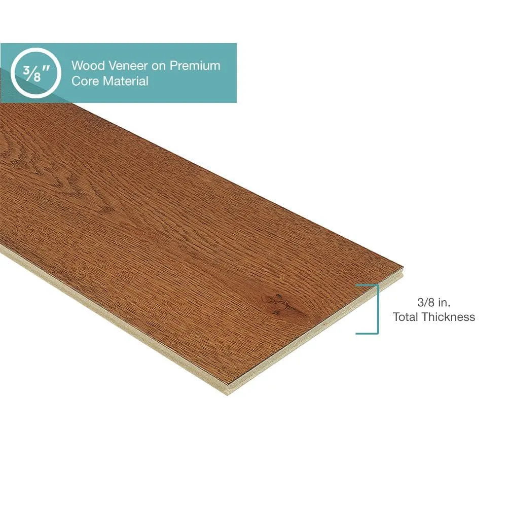 Pergo Defense+ Hales Oak 3/8 in. T x 7.5 in. W Click Lock Wire Brushed Engineered Hardwood Flooring (24.5 sq.ft./case), photo 9 of 13