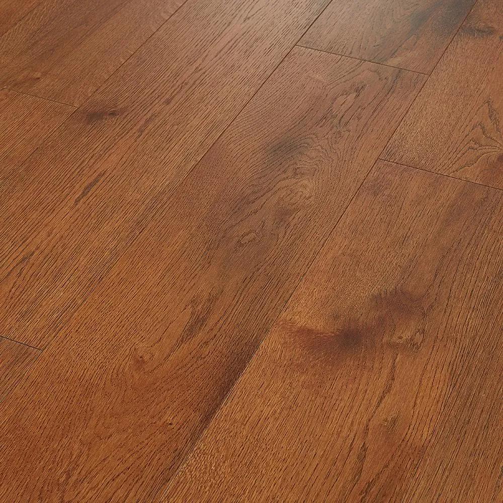 Pergo Defense+ Hales Oak 3/8 in. T x 7.5 in. W Click Lock Distressed Engineered Hardwood Flooring (1104.3 sq.ft./pallet), photo 8 of 13