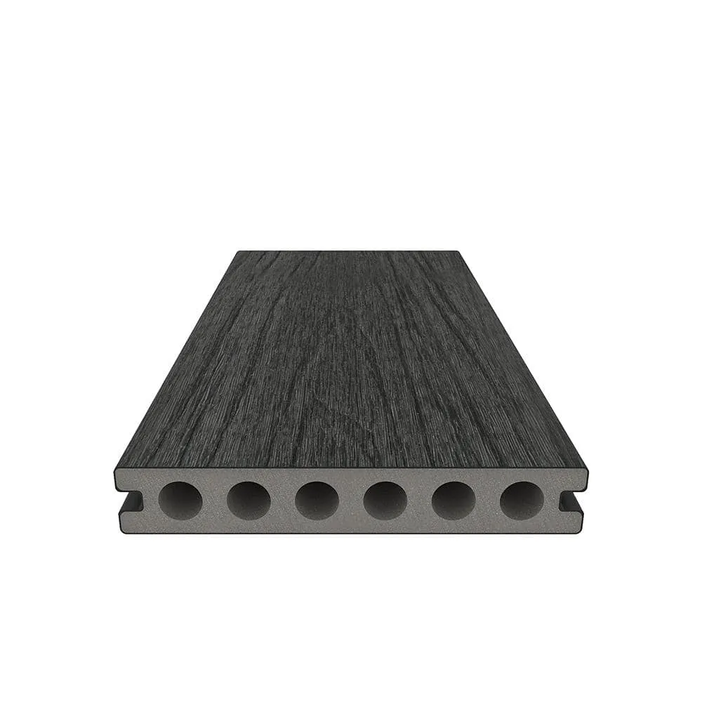 NewTechWood UltraShield Naturale Voyager Series 1 in. x 6 in. x 16 ft. Hawaiian Charcoal Hollow Composite Decking Board (49-Pack), photo 5 of 8