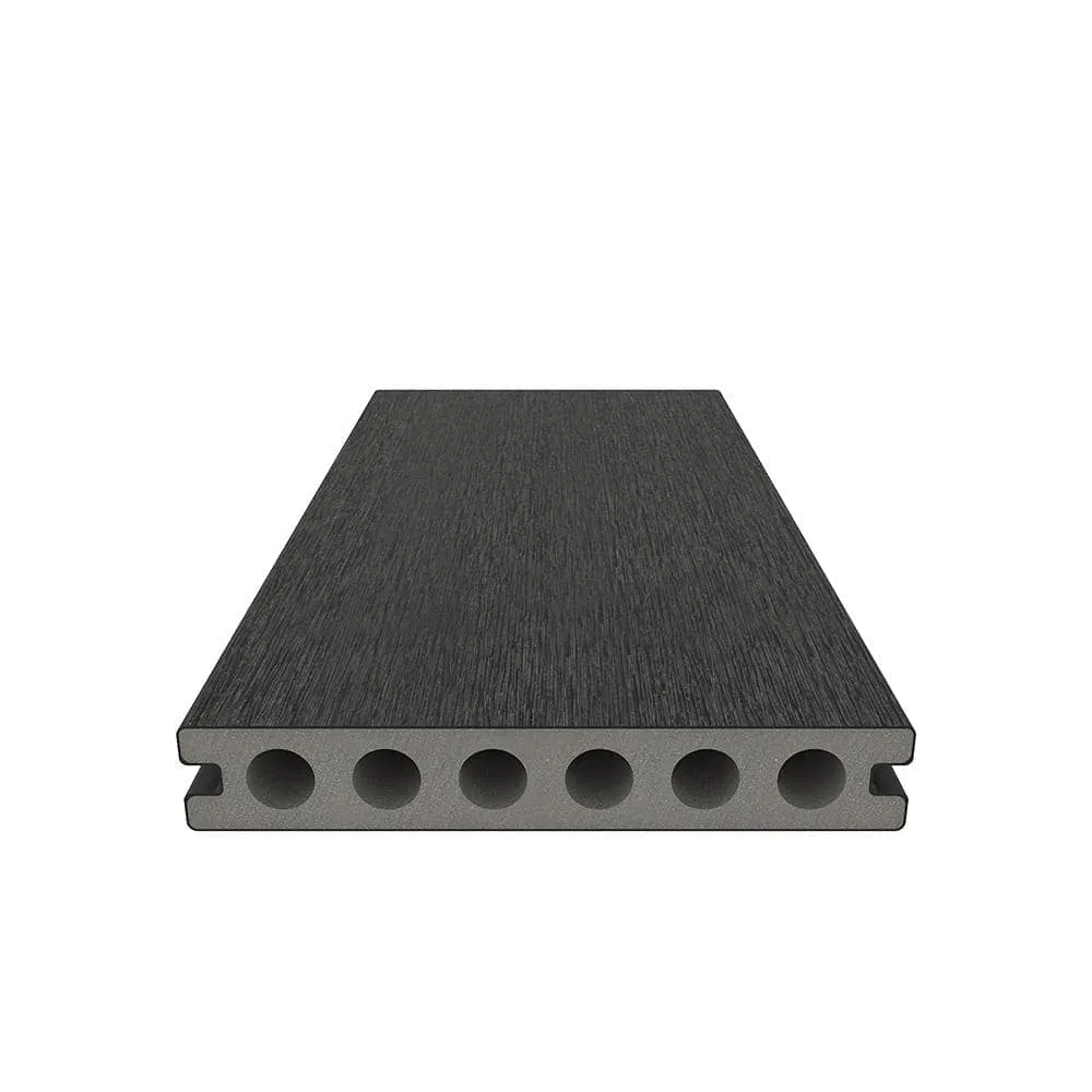 NewTechWood UltraShield Naturale Voyager Series 1 in. x 6 in. x 16 ft. Hawaiian Charcoal Hollow Composite Decking Board (49-Pack), photo 6 of 8