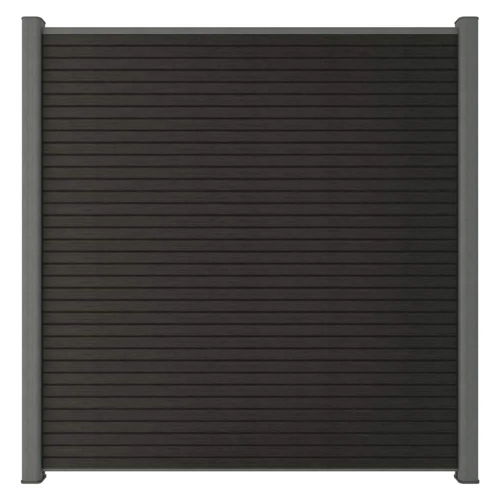 NewTechWood Ultra Easy Fencing 6 ft.Hx6 ft.W Hawaiian Charcoal Wood Plastic Composite Horizontal Fence Panel Section with Gray Frame, photo 2 of 5