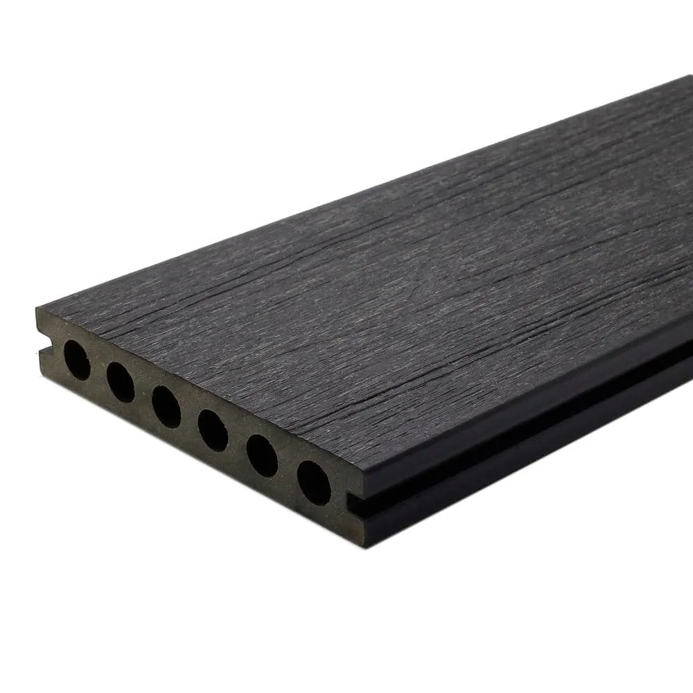 NewTechWood UltraShield Naturale Voyager 1 in. x 6 in. x 1 ft. Hawaiian Charcoal Hollow Composite Decking Board Sample, photo 2 of 8