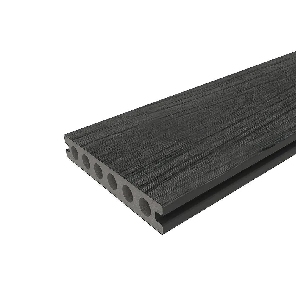 NewTechWood UltraShield Naturale Voyager 1 in. x 6 in. x 1 ft. Hawaiian Charcoal Hollow Composite Decking Board Sample, photo 7 of 8