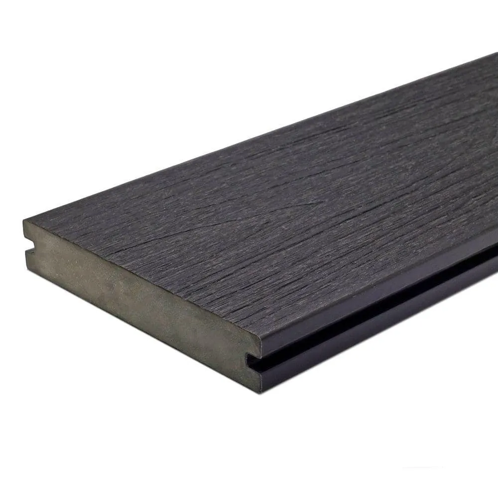 NewTechWood UltraShield Naturale Magellan Series 1 in. x 6 in. x 1 ft. Hollow Hawaiian Charcoal Composite Deck Board Sample, photo 2 of 7