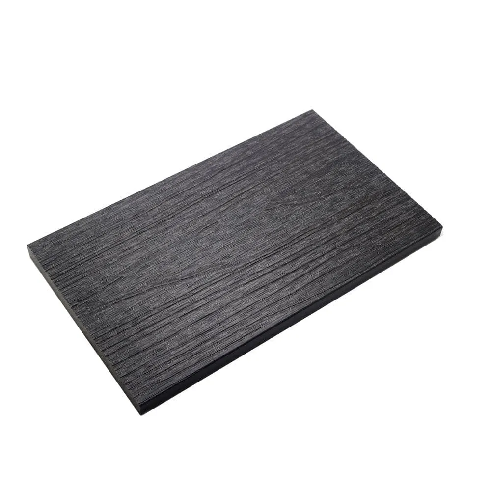 NewTechWood UltraShield 0.6 in. x 12 in. x 12 in. Hawaiian Charcoal Fascia Composite Decking Board Sample, photo 5 of 5
