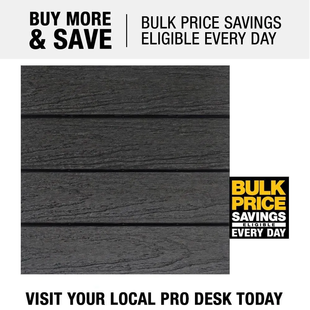 NewTechWood UltraShield Naturale 1 ft. x 1 ft. Quick Deck Outdoor Composite Deck Tile in Hawaiian Charcoal (10 sq. ft. Per Box), photo 3 of 9