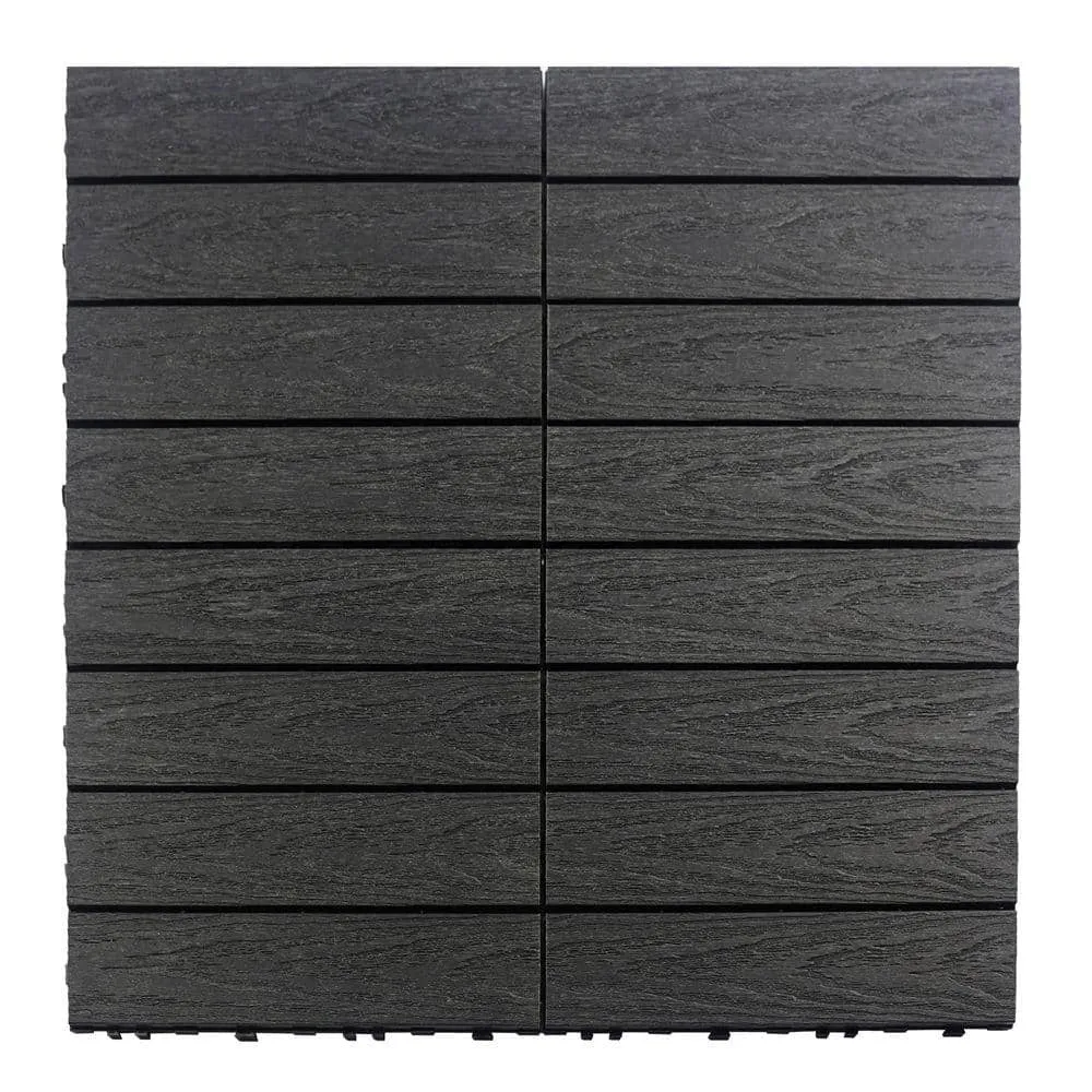 NewTechWood UltraShield Naturale 1 ft. x 1 ft. Quick Deck Outdoor Composite Deck Tile in Hawaiian Charcoal (10 sq. ft. Per Box), photo 7 of 9