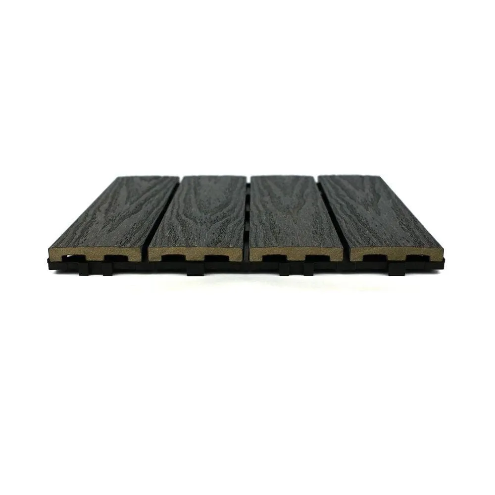 NewTechWood UltraShield Naturale 1 ft. x 1 ft. Quick Deck Outdoor Composite Deck Tile in Hawaiian Charcoal (10 sq. ft. Per Box), photo 5 of 9