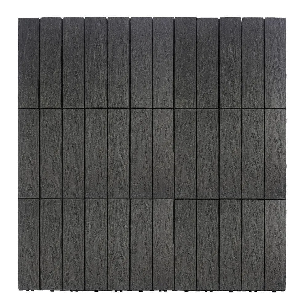 NewTechWood UltraShield Naturale 1 ft. x 1 ft. Quick Deck Outdoor Composite Deck Tile in Hawaiian Charcoal (10 sq. ft. Per Box), photo 9 of 9