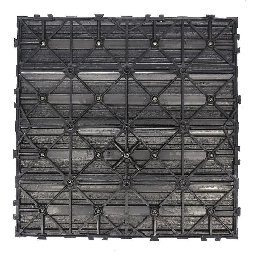 NewTechWood UltraShield Naturale 1 ft. x 1 ft. Quick Deck Outdoor Composite Deck Tile in Hawaiian Charcoal (10 sq. ft. Per Box), photo 4 of 9