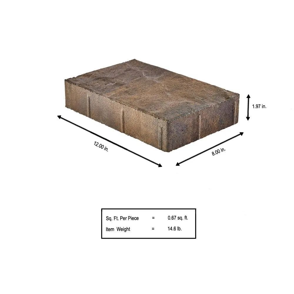 Pavestone Taverna Rec 11.81 in. L x 7.87 in. W x 1.9 in. H Heritage Buff Concrete Paver (192-Piece/124 sq. ft./pallet), photo 4 of 4