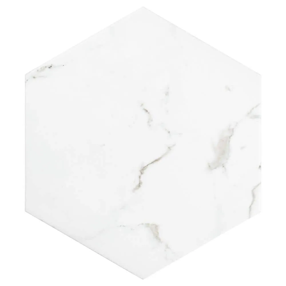 Merola Tile Timeless Calacatta Hex 8-5/8 in. x 9-7/8 in. Porcelain Floor and Wall Tile (11.56 sq. ft. / Case), photo 20 of 20