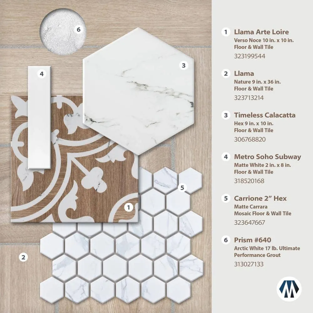 Merola Tile Timeless Calacatta Hex 8-5/8 in. x 9-7/8 in. Porcelain Floor and Wall Tile (11.56 sq. ft. / Case), photo 15 of 20