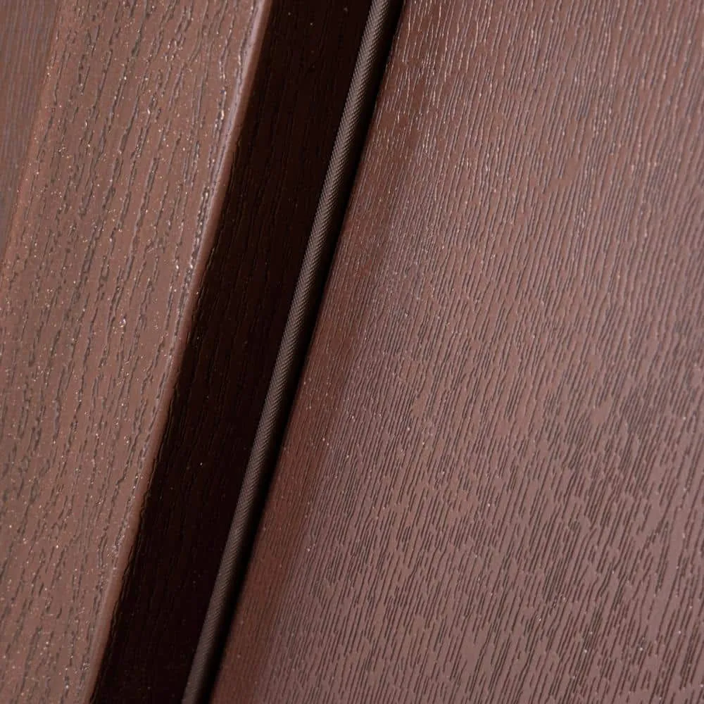 Steves & Sons Regency 36 in. x 80 in. 3/4-6 Lite Clear Glass LHIS Hickory Stain Mahogany Fiberglass Prehung Front Door, photo 4 of 8
