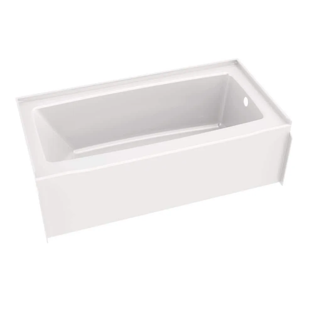 Delta Classic 500 60 in. x 30 in. Alcove Right-Drain Bathtub and 3-Piece Wall Surrounds, High Gloss White, photo 4 of 8