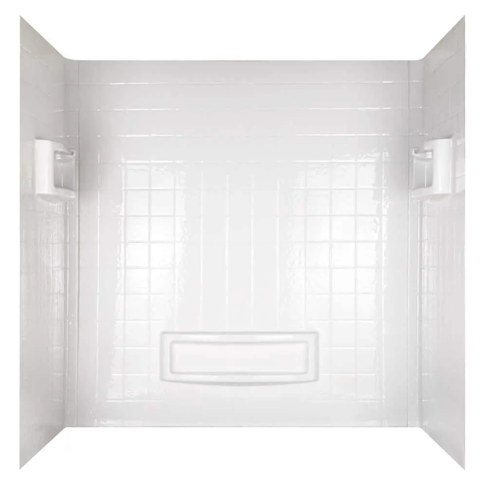 Delta Distinction 60 in. W x 60 in. H Three-Piece Glue-Up Tub Surround in High Gloss White, photo 7 of 8