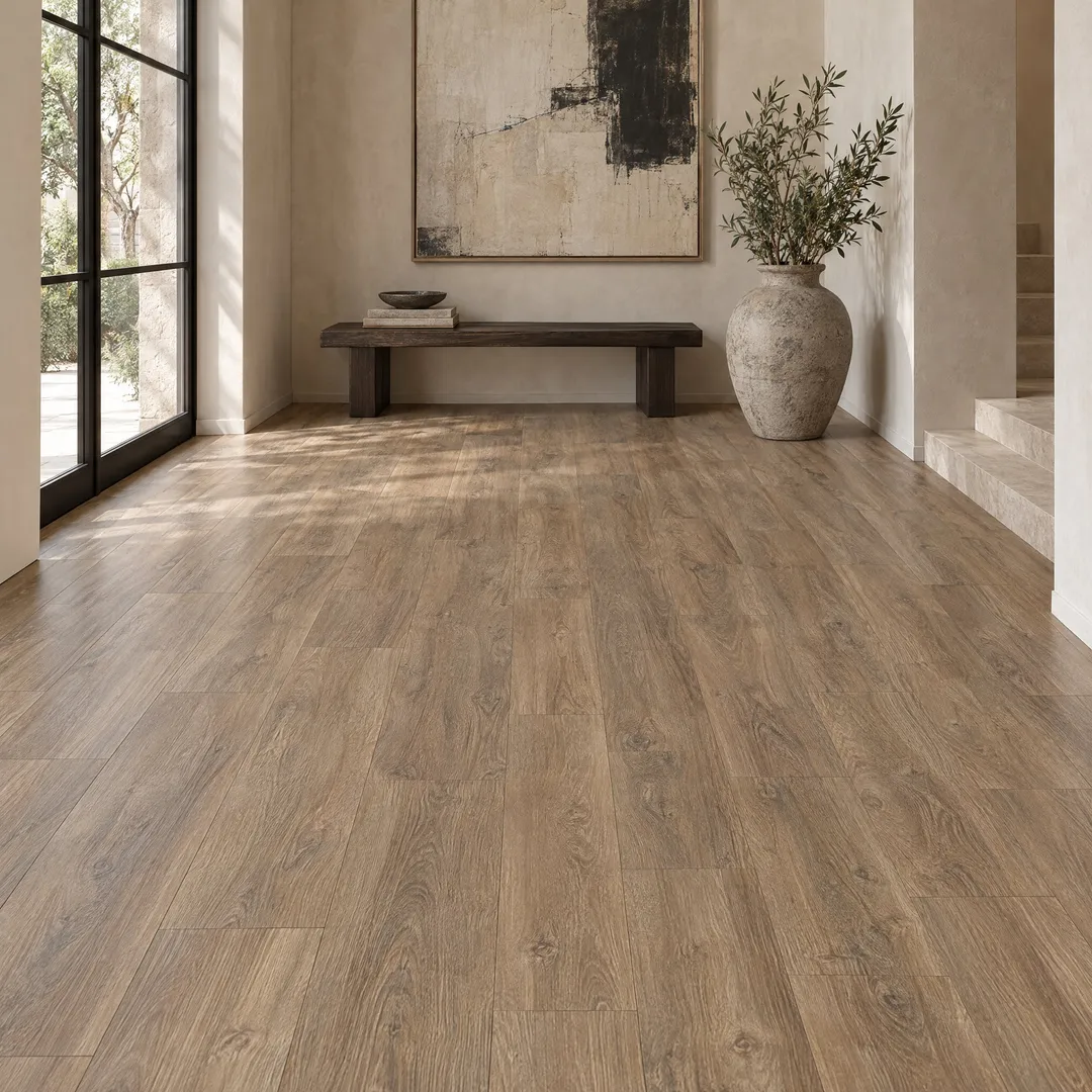 Home Decorators Collection Memphis Light Oak Laminate Flooring - Water Resistant, Durable, Easy Installation, in a room, photo 2 of 2