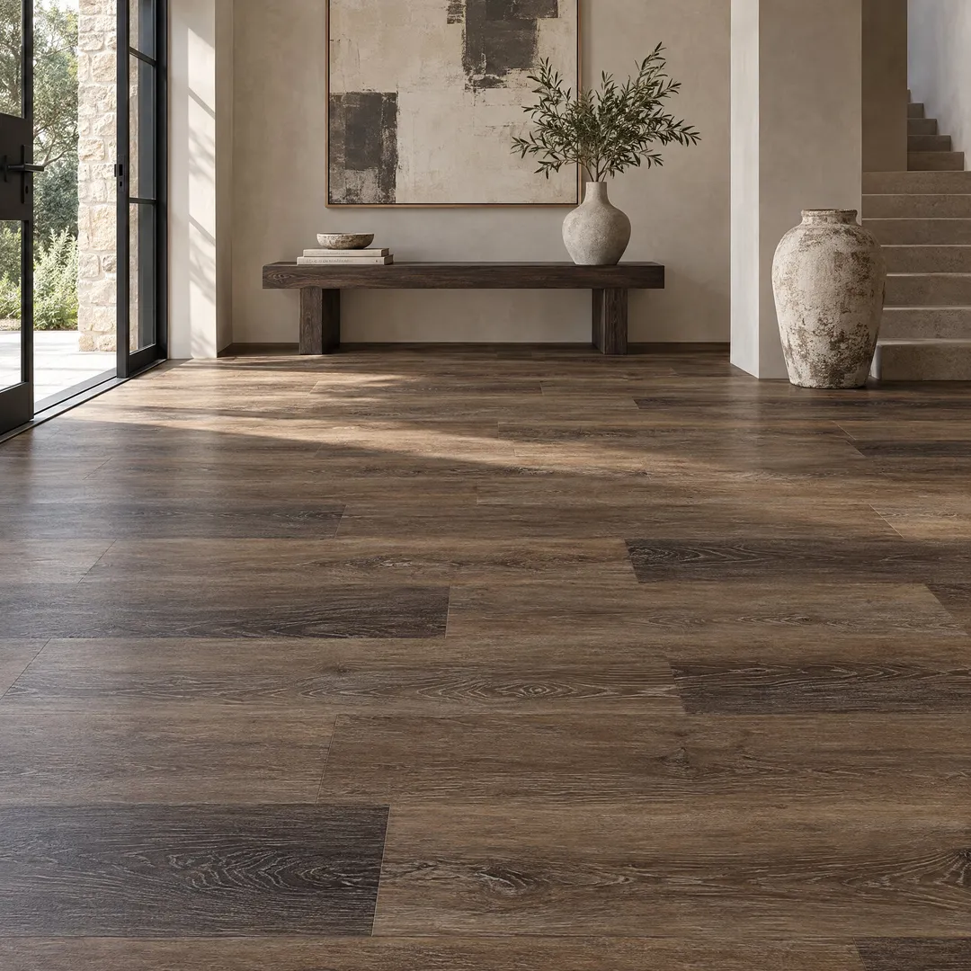 Home Decorators Collection Oak Grove Oak 12 MIL x 7.1 in. W x 48 in. L Click Lock Waterproof Luxury Vinyl Plank Flooring (656.3 sq. ft./pallet), in a room, photo 2 of 2