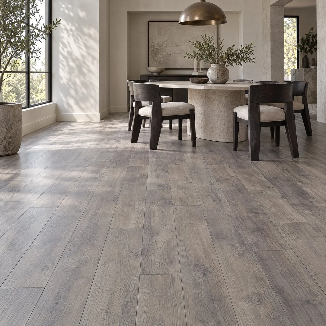 Home Decorators Collection laminate flooring, Waveford Gray Oak, in a room, photo 4 of 23