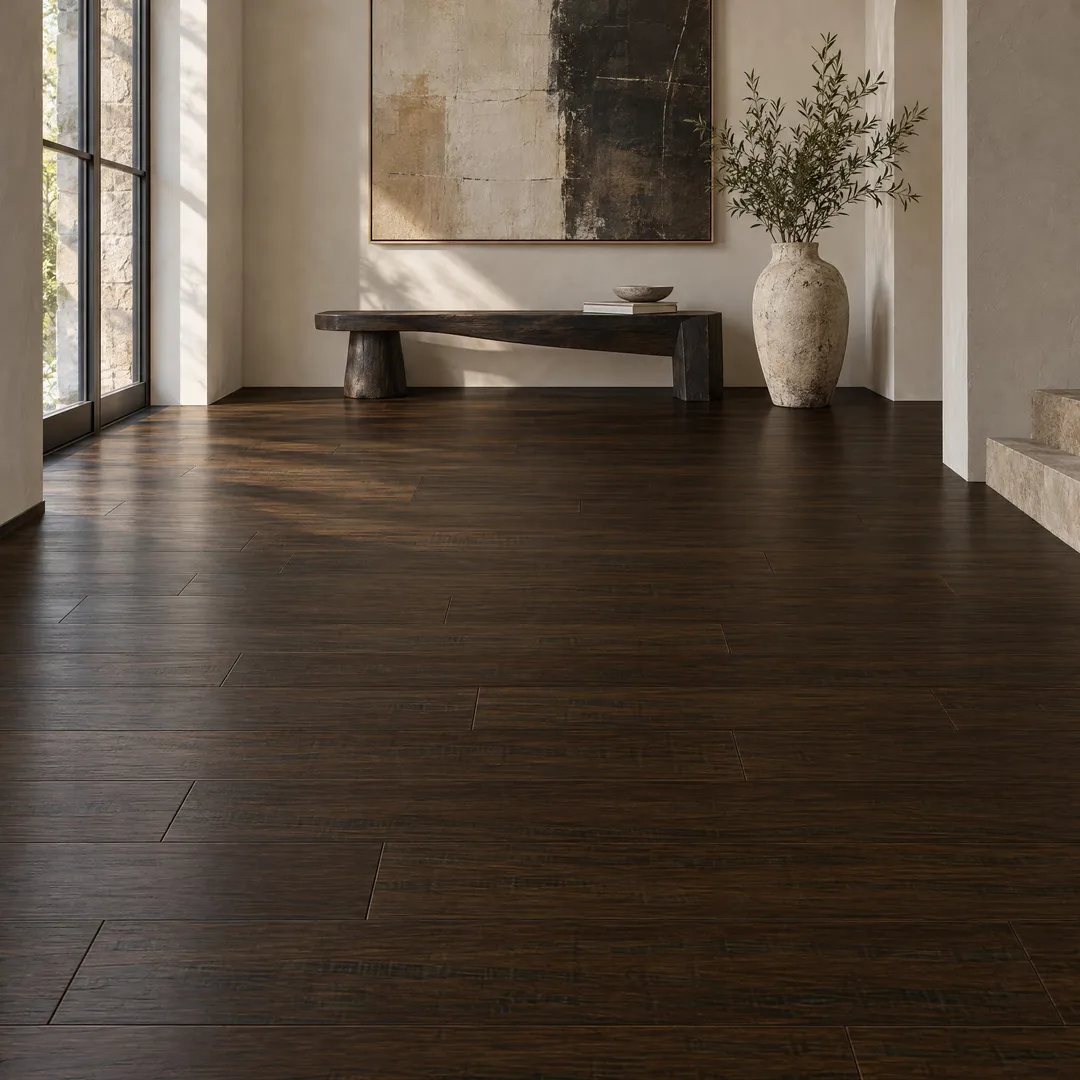 Home Decorators Collection Wellington Hand-Scraped Bamboo Flooring, in a room, photo 2 of 2