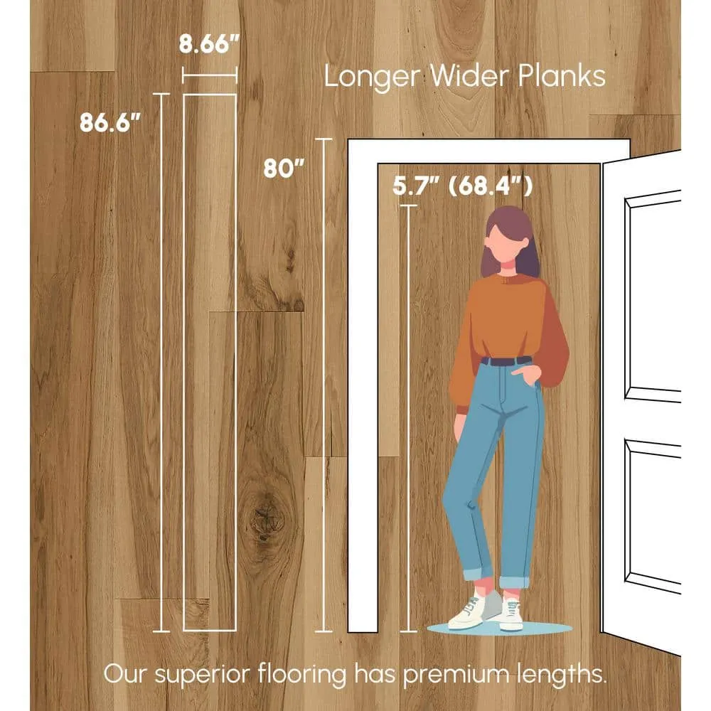 ASPEN FLOORING Honey Comb Hickory 9/16 in T x 8.66 in. W Tongue and Groove Wire Brushed Engineered Hardwood Flooring (31.25 sqft/case), photo 9 of 13