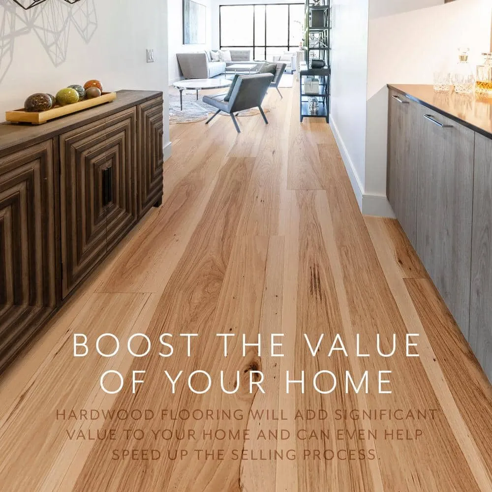 ASPEN FLOORING Honey Comb Hickory 9/16 in T x 8.66 in. W Tongue and Groove Wire Brushed Engineered Hardwood Flooring (31.25 sqft/case), photo 5 of 13