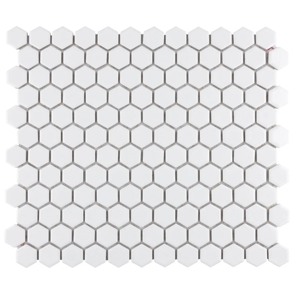Merola Tile Metro Hex Glossy White 10-1/4 in. x 11-3/4 in. x 5 mm Porcelain Mosaic Tile (8.56 sq. ft. / case), photo 2 of 8