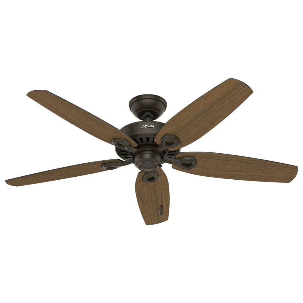 Hunter Builder Elite 52-in New Bronze Indoor/Outdoor Ceiling Fan, 5-Blade, Damp Rated, photo 2 of 8