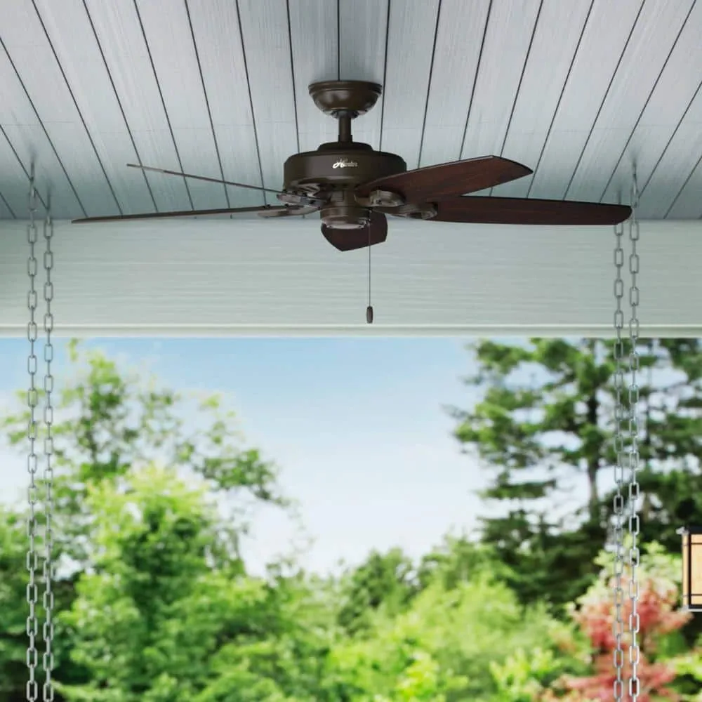 Hunter Builder Elite 52-in New Bronze Indoor/Outdoor Ceiling Fan, 5-Blade, Damp Rated, photo 8 of 8