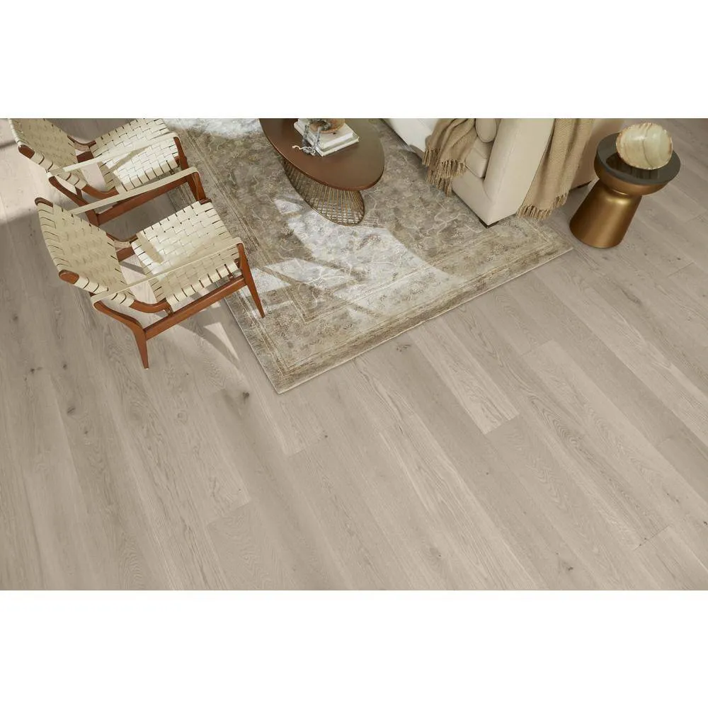 ASPEN FLOORING Ice Caps White Oak 9/16 in. T x 8.66 in. W Tongue and Groove Smooth Engineered Hardwood Flooring (31.25 sqft/case), photo 9 of 14