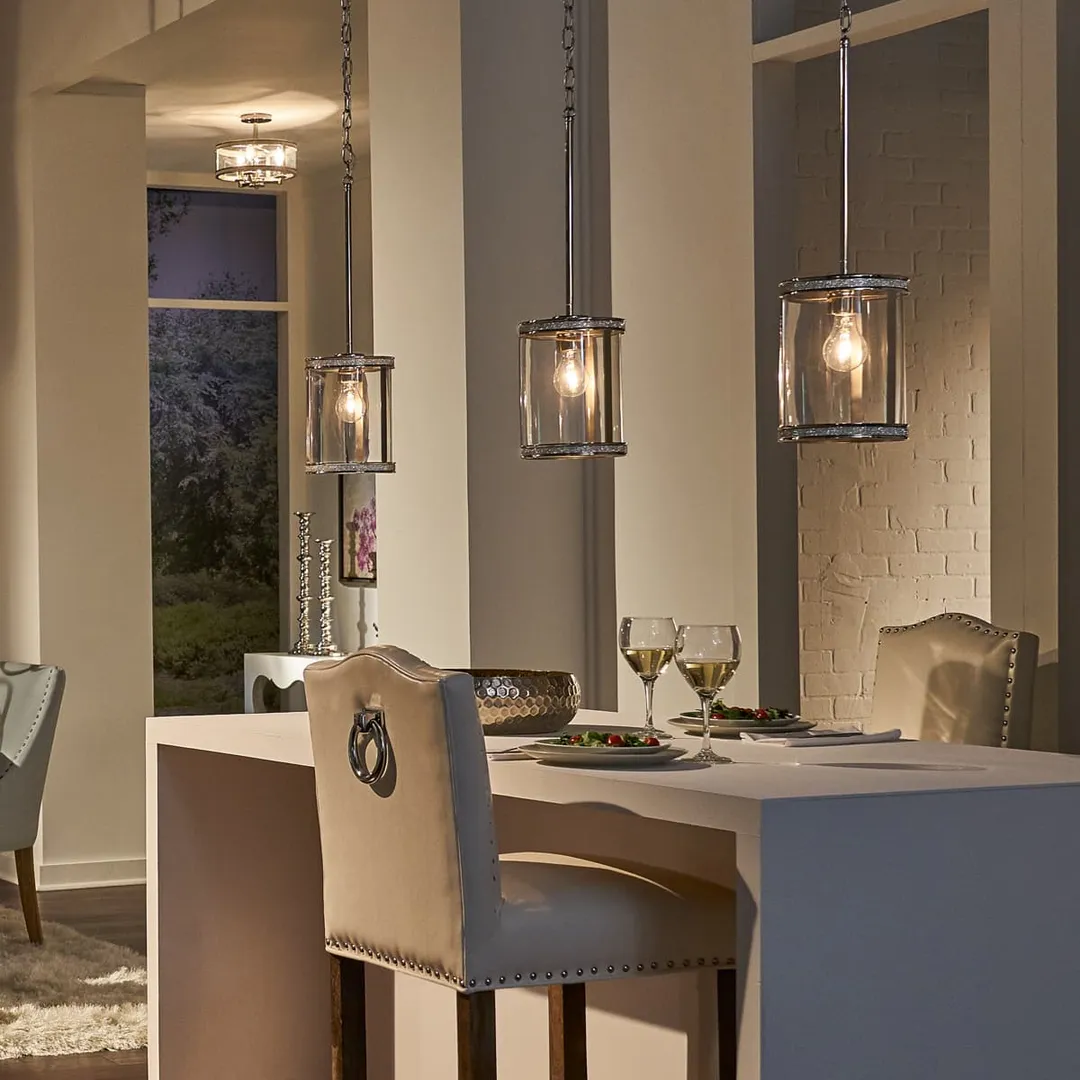 Kichler Angelica 13-in Polished Nickel Modern/Contemporary 3-Light Semi-Flush Mount Ceiling Light, photo 7 of 7